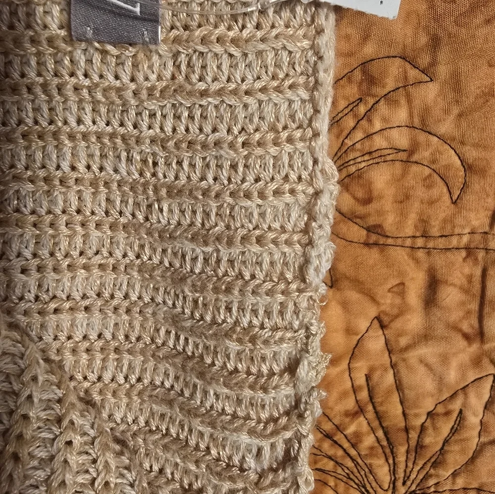 J. Crew Ribbed funnel neck sweater  linen cotton blend Soft Khaki Bone XXS NWT